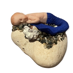 Μωρό-Γοργόνος χειροποίητη μινιατούρα από πηλό - δώρα για βάπτιση, βρεφικά, γοργόνα, δώρα για τον μπαμπά
