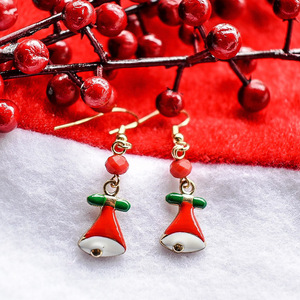 Χριστουγεννιάτικα σκουλαρίκια καμπανούλες - μικρά, κρεμαστά, γάντζος, χριστουγεννιάτικα δώρα - 4