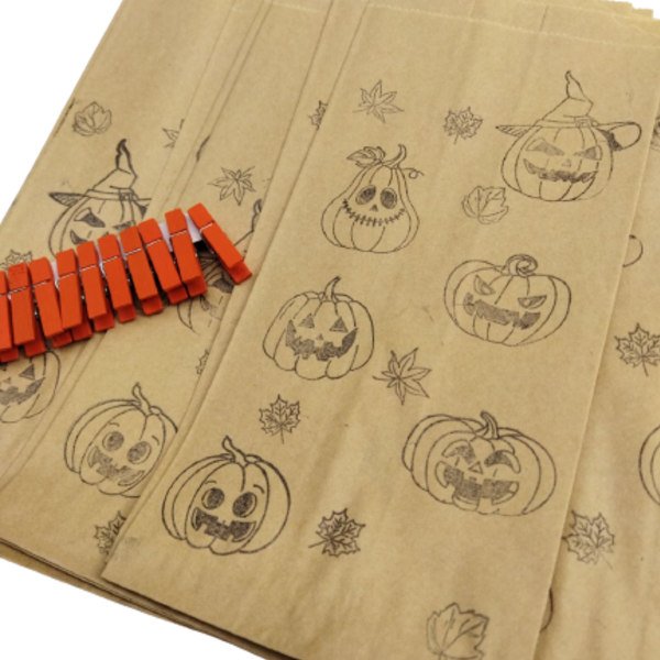 Χάρτινα σακουλάκια Halloween2 (12 τεμάχια ) - halloween, διακοσμητικά - 2