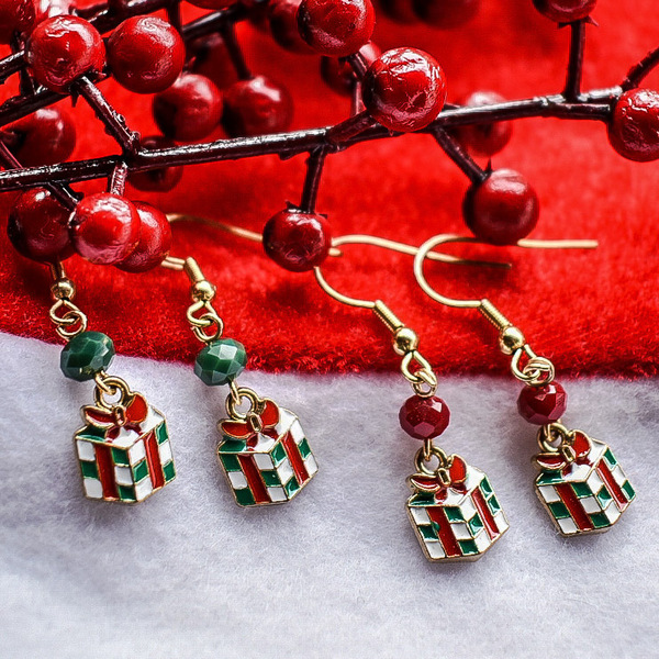 Χριστουγεννιάτικα σκουλαρίκια δώρο - μέταλλο, χριστουγεννιάτικο, κοσμήματα, χριστουγεννιάτικα δώρα - 2