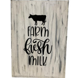 Ξυλινο Καδρακι Farm fresh milk διαστ. 21 x 30 - πίνακες & κάδρα - 2