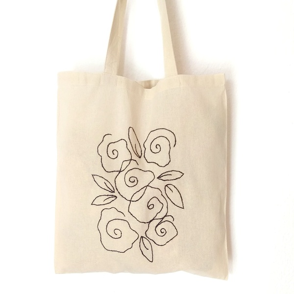 Κεντημένη Τσάντα πολλαπλών χρήσεων - Η ελευθερία των λουλουδιών- - ώμου, all day, tote, πάνινες τσάντες, φθηνές