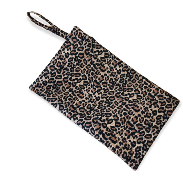 Λεοπαρ υφασμάτινη τσάντα χειρός - ύφασμα, animal print, clutch, all day, χειρός