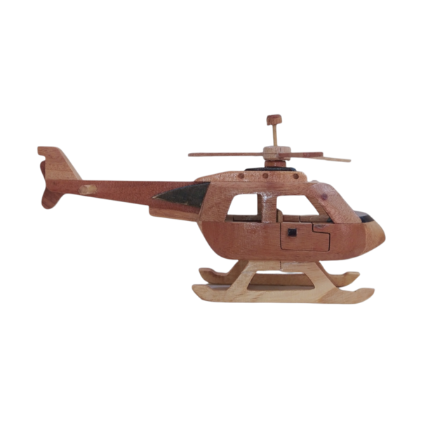 Χειροποίητο ξύλινο ελικόπτερο μεγάλο - ξύλινα παιχνίδια - 2