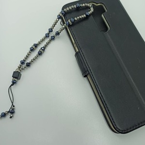 Κρεμαστό λουράκι για κινητό phone strap σε μαύρο-ασημί - λουράκια
