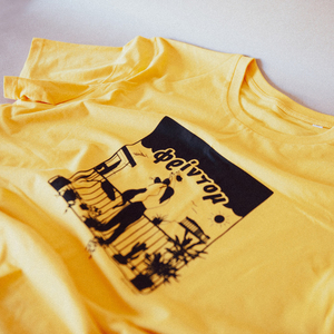 "Freedom" handprinted organic yellow unisex t-shirt XLarge - unisex - 2