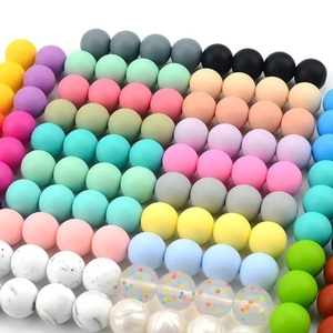 100 τμχ. μιξ χρωμάτων Μασητικές Χάντρες απο σιλικόνη/12mm/για παιδιά ηλικίας 0+ - βρεφικά, μασητικό, υλικά κοσμημάτων, κλιπ πιπίλας, υλικά κατασκευών - 2