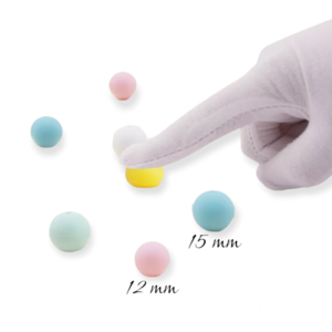 100 τμχ. μιξ χρωμάτων Μασητικές Χάντρες απο σιλικόνη/12mm/για παιδιά ηλικίας 0+ - βρεφικά, μασητικό, υλικά κοσμημάτων, κλιπ πιπίλας, υλικά κατασκευών - 3