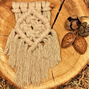 Στικ κανέλας Μακραμε (Macrame) Μ14 - νήμα, μακραμέ, υφαντά, στολίδια - 4