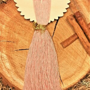 Macrame Αγγελακι Διακοσμητικο Ροζ - ξύλο, νήμα, κορίτσι, στολίδια - 4