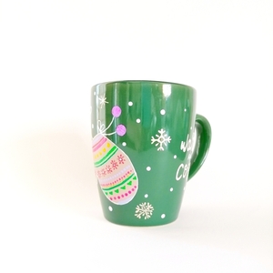 Πράσινη κούπα Χειμωνιάτικα Γάντια - πορσελάνη, χειμώνας, χριστουγεννιάτικα δώρα, κούπες & φλυτζάνια - 4