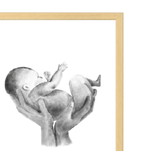 Παιδικό Καδράκι με θέμα το Μωράκι στα Χέρια 23x31,5Yx1εκ Φυσικό Ξύλο Κορνίζα Σκίτσο μωρό watercolor - πίνακες & κάδρα, κορίτσι, αγόρι, δώρο, βρεφικά, παιδικά κάδρα - 3