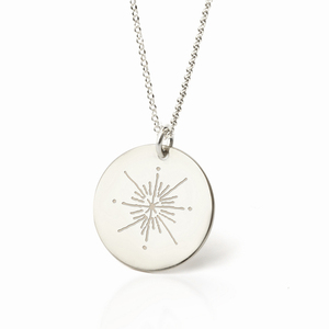 Κολιέ με άστρο σε κύκλο Ασήμι 925 - charms, επιχρυσωμένα, ασήμι 925, αστέρι, χριστουγεννιάτικα δώρα - 3