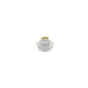 Ασημένιο δαχτυλίδι με καφέ αχάτη οβάλ και μπρούτζινες λεπτομέριες - ημιπολύτιμες πέτρες, ασήμι 925, βεράκια, boho, σταθερά