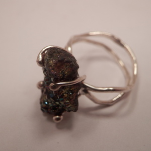 Δακτυλιδι απο ασημι 925 και ορυκτη πετρα - ημιπολύτιμες πέτρες, ασήμι 925, σταθερά - 3