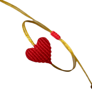 Βραχιόλι χειροποίητο μακραμέ με κόκκινη καρδιά - καρδιά, μακραμέ, κορδόνια, χεριού, αυξομειούμενα - 2
