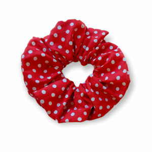 100% cotton Scrunchie polka-dot (large) - χειροποίητα, λαστιχάκια μαλλιών