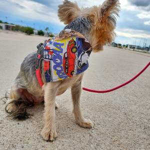 Μπαντάνα σκύλου "Pop Art", βαμβακερή σε τρία μεγέθη (s,m,l) - χειροποίητα, μπαντάνες - 3