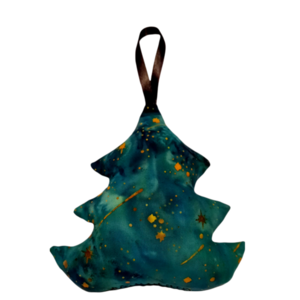 Χριστουγεννιάτικο στολίδι γούρι δεντράκι από ύφασμα 15*13 σε πράσινες αποχρώσεις - ύφασμα, στολίδια, δέντρο