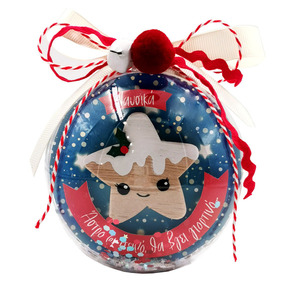 Χριστουγεννιάτικη μπάλα με αστέρι - αστέρι, personalised, χριστουγεννιάτικο, στολίδια, μπάλες