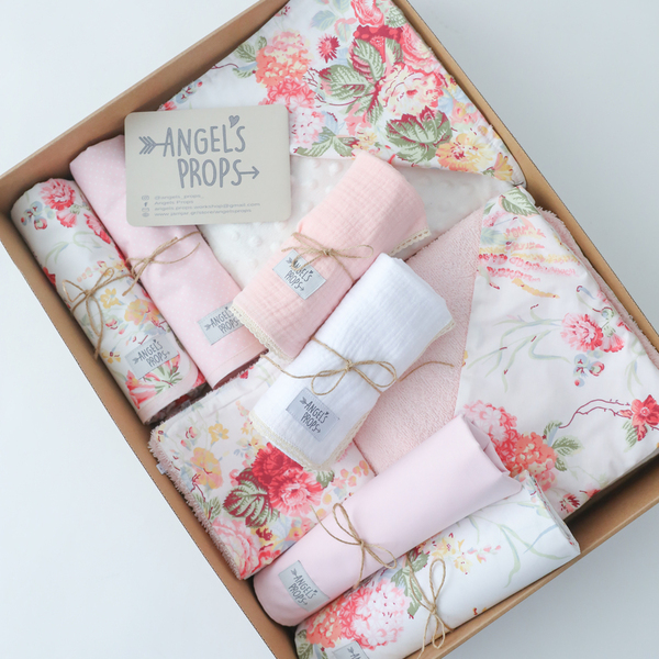 Newborn Box - Σετ νεογέννητου 10 τεμαχίων -"Spring Blossoms" - κορίτσι, δώρα για βάπτιση, βρεφικά, προίκα μωρού, σετ δώρου - 3