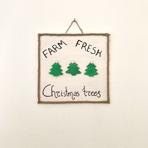 Farm Fresh Christmas Trees Καδράκι - ξύλο, διακοσμητικά