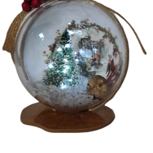 Φωτιζόμενη Χριστουγεννιάτικη Plexi Επιτραπέζια Μπάλα 12 cm - charms, χριστουγεννιάτικο, διακοσμητικά, επιτραπέζια, μπάλες - 2