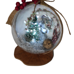 Φωτιζόμενη Χριστουγεννιάτικη Plexi Επιτραπέζια Μπάλα 12 cm - charms, χριστουγεννιάτικο, διακοσμητικά, επιτραπέζια, μπάλες - 3