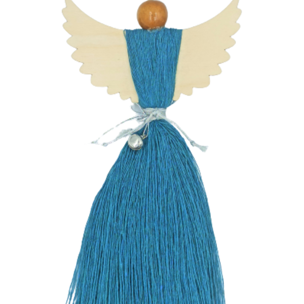 Macrame Αγγελακι Διακοσμητικο Μπλε ΡΑΛΦ - ξύλο, vintage, νήμα, αγγελάκι, στολίδια