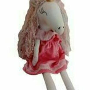 unicorn μονοκαιρίνα με γυαλιστερό ροζ φόρεμα για παιχνίδι και διακόσμηση 85 εκ. - κορίτσι, λούτρινα, μονόκερος