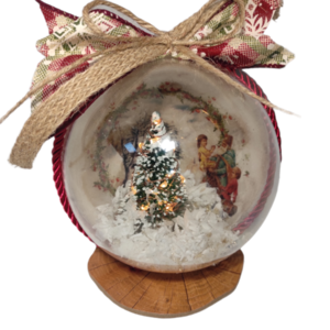 Φωτιζόμενη Χριστουγεννιάτικη Επιτραπέζια Μπάλα 12 cm. - charms, χριστουγεννιάτικο, διακοσμητικά, επιτραπέζια, μπάλες - 2