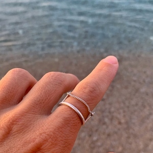 ○ the chain I | δαχτυλίδι με αλυσίδα - statement, ασήμι, ασήμι 925, μικρά, rock, σταθερά - 2