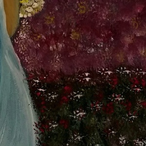Αυθεντικός πίνακας ζωγραφικής "Girl in flowers" - πίνακες & κάδρα, χειροποίητα, πίνακες ζωγραφικής - 2