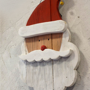 Ξύλινος Άγιος Βασίλης, πρόσωπο. - ξύλο, vintage, διακοσμητικά, άγιος βασίλης - 2