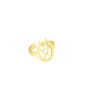 Δαχτυλίδι "Τουλίπα" Ροζ Χρυσό - επιχρυσωμένα, ασήμι 925, γεωμετρικά σχέδια, λουλούδι, αυξομειούμενα - 2
