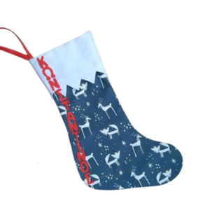 Χριστουγεννιάτικη προσωποποιημένη κάλτσα - ύφασμα, διακοσμητικά, προσωποποιημένα - 2