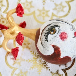Χριστουγεννιάτικη μπάλα "βασίλισσα των ρόδων" - χριστουγεννιάτικα δώρα, στολίδια, μπάλες - 4