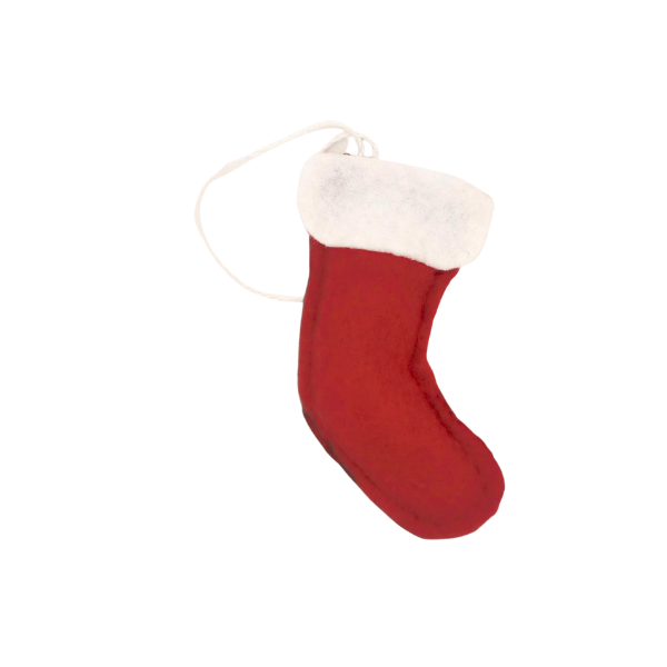 Χριστουγεννιάτικο στολίδι από τσόχα- Κάλτσα Αι Βασίλη - ύφασμα, χριστουγεννιάτικο, άγιος βασίλης, στολίδια