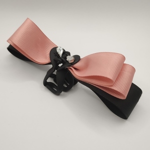 Σατέν ροζ φιόγκος - hair clips - 2