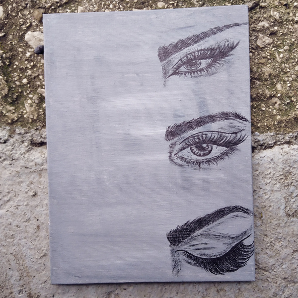The eyes... Διαστάσεις πίνακα 24 εκ. × 8 εκ. - πίνακες & κάδρα, πίνακες ζωγραφικής - 2