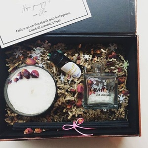 Giftbox φυτικών κεριών σόγιας - δώρο, αγάπη, δώρα γάμου, αρωματικά κεριά, δώρα γενεθλίων