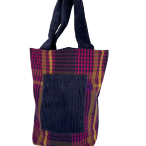 Χειροποίητη τσάντα ώμου shopper διπλής όψης κοτλέ naomi - δέρμα, ώμου, μεγάλες, all day