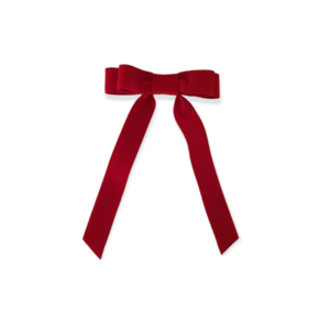Κόκκινος, βελούδινος φιόγκος 12×19εκ. με κλιπ - ύφασμα, φιόγκος, βελούδο, hair clips