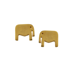"Belle" Ασημένια σκουλαρίκια σε σχήμα ελέφαντα επίχρυσα - επιχρυσωμένα, ασήμι 925, μικρά, καρφάκι