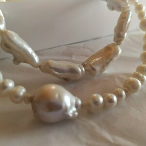 Baroque pearl necklace Μήκος: 40 cm - ημιπολύτιμες πέτρες, κοντά, πέρλες - 2