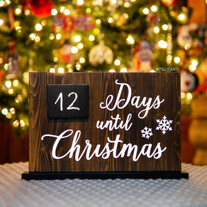 Ξύλινη πινακίδα "Μέρες έως τα Χριστούγεννα" 30x20cm - ξύλο, χριστουγεννιάτικο, διακοσμητικά, χριστούγεννα - 2