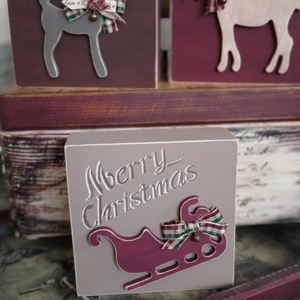 Επιτραπέζιο ξύλινο χριστουγεννιάτικο διακοσμητικό έλκηθρο 12*12*4 - ξύλο, δώρο, διακοσμητικά, πρωτότυπα δώρα - 2
