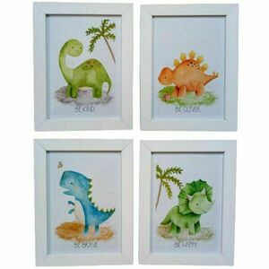 Σετ 4 καδράκια δεινόσαυροι ( 21 χ 16 εκ. ) - πίνακες & κάδρα, αγόρι, δώρο, για παιδιά, ήρωες κινουμένων σχεδίων, παιδικά κάδρα - 2