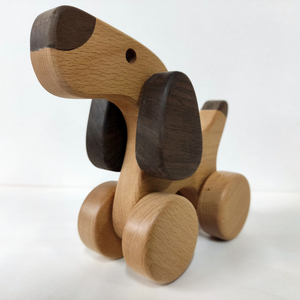 "Μάρκος The Dog" Ξύλινο σκυλάκι με ρόδες - 16εκ * 13εκ * 6εκ - ξύλινα παιχνίδια - 4