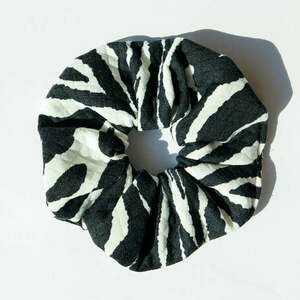 Black & White scrunchies - ύφασμα, λαστιχάκια μαλλιών